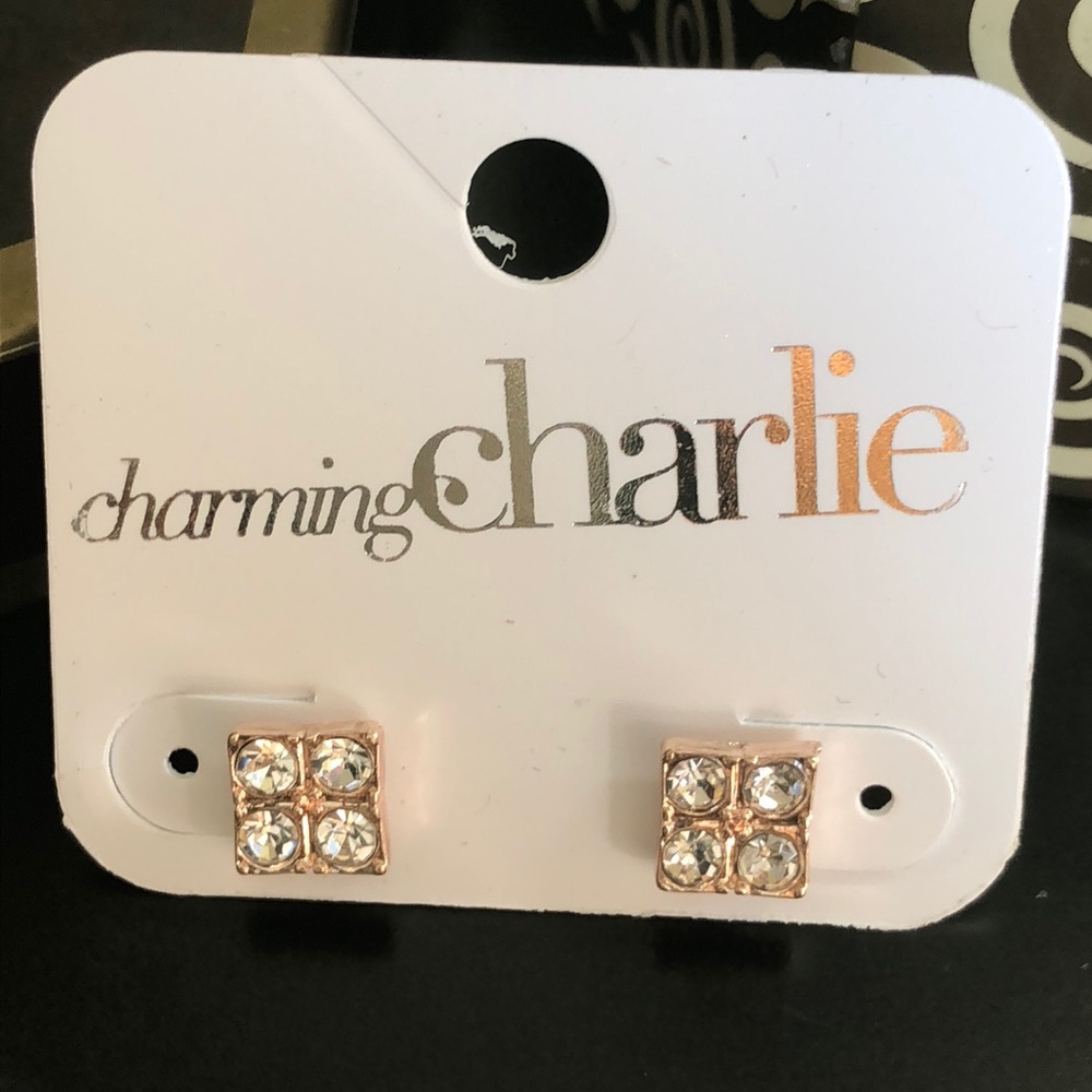 Elegant Rose Gold Square Earrings